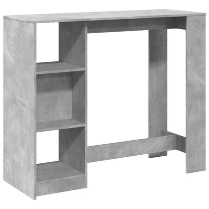 Mesa Bar Con Estante Madera Gris Hormigón 124x46x103,5 Cm_0