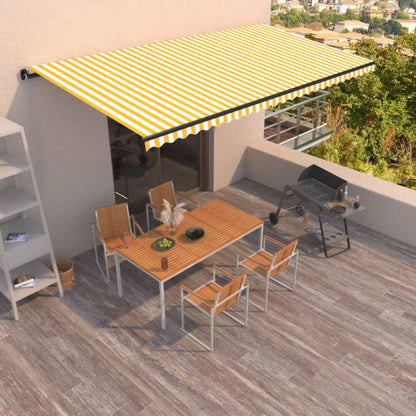 Toldo Retráctil Manual Amarillo Y Blanco 600x350 Cm_1