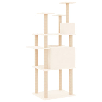 Vidaxl Rascador Para Gatos Con Postes De Sisal Crema 166 Cm_4