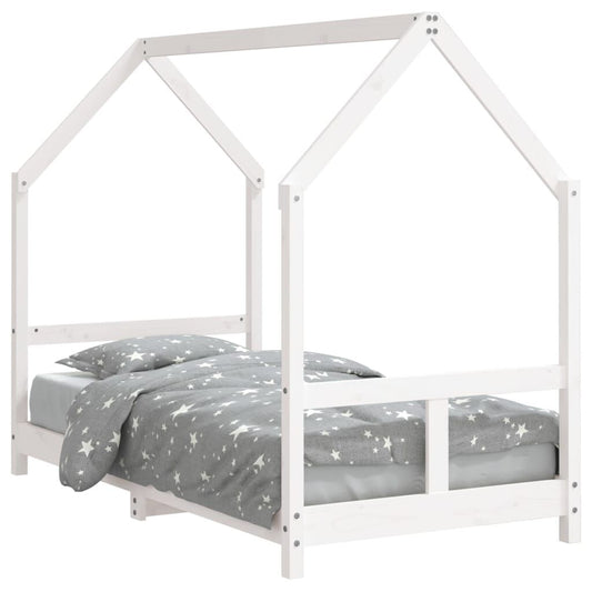 Vidaxl Estructura De Cama Para Niños Madera De Pino Blanco 80x160 Cm_0