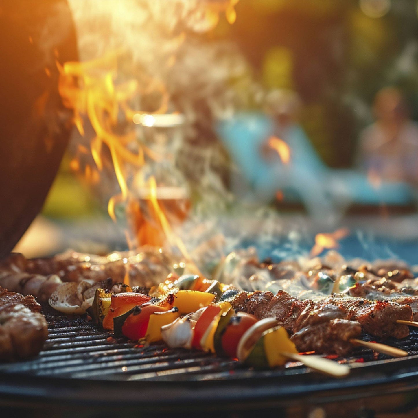 Well Home - Barbacoa Carbón H.99cm Con 4 Patas Y Ruedas