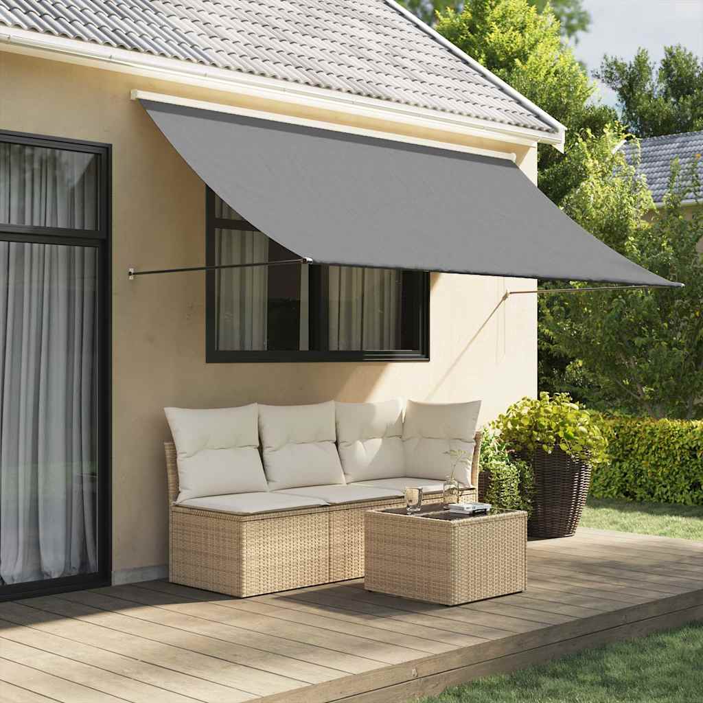Toldo Retráctil De Tela Y Acero Gris Antracita 300x150 Cm_1