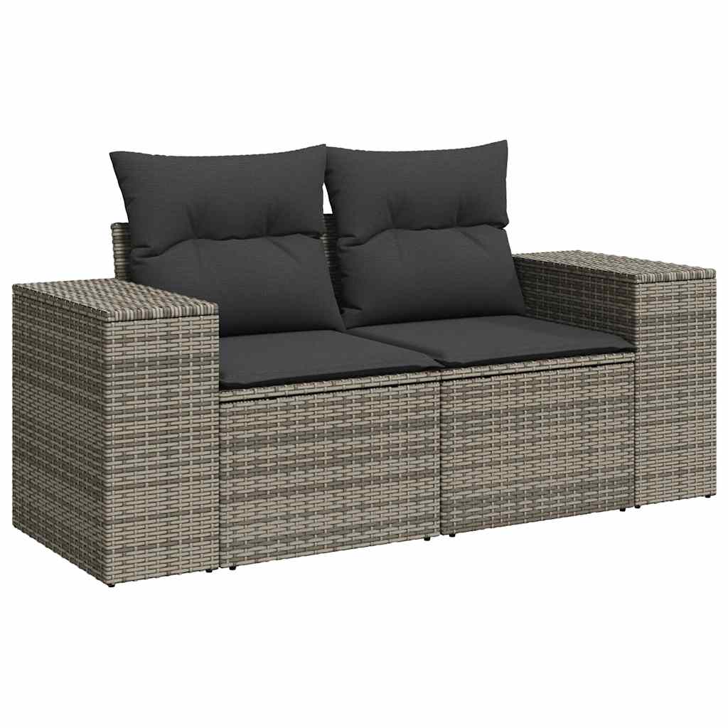 Set De Muebles De Jardín 6 Pzas Y Cojines Ratán Sintético Gris / Vetonek_4