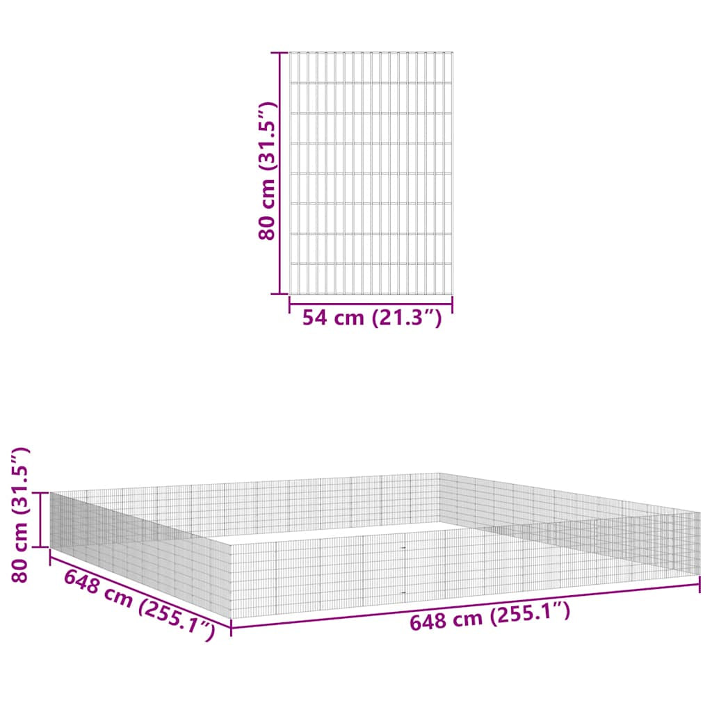 Vidaxl Recinto Corral Animales 48 Paneles Hierro Galvanizado 54x80 Cm_2
