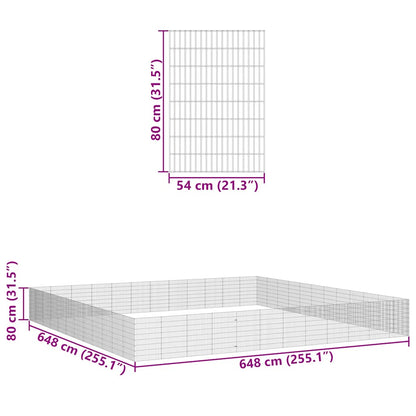 Vidaxl Recinto Corral Animales 48 Paneles Hierro Galvanizado 54x80 Cm_2