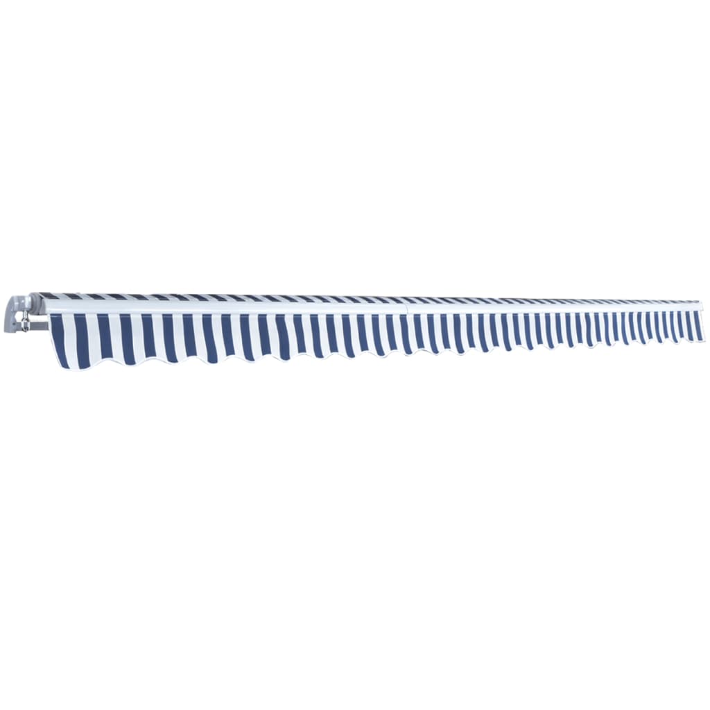 Toldo Plegable De Operación Manual 500 Cm Azul Y Blanco_2