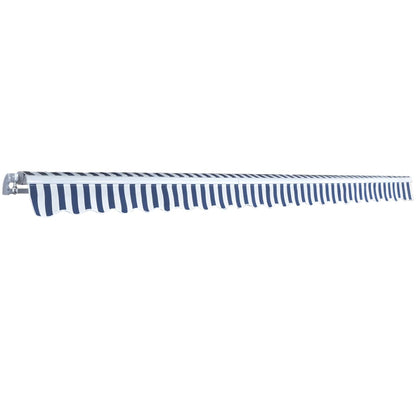 Toldo Plegable De Operación Manual 500 Cm Azul Y Blanco_2
