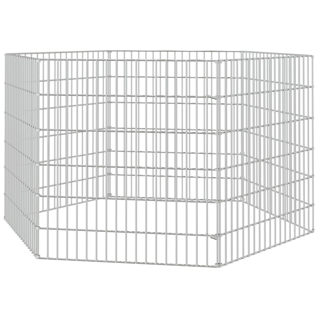 Vidaxl Recinto Animales Corral 6 Paneles Hierro Galvanizado 54x60 Cm_3