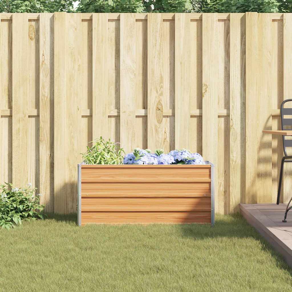 Arriate Elevado Marrón Claro 100 X 40 X 45 Cm Acero Galvanizado_3