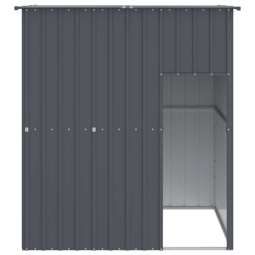 Caseta Perros Con Tejado Acero Galvanizado Gris 165x153x181 Cm_2
