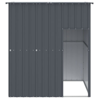Caseta Perros Con Tejado Acero Galvanizado Gris 165x153x181 Cm_2