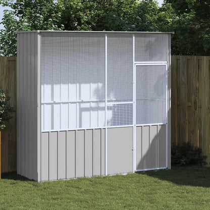 Vidaxl Jaula De Pájaros Acero Galvanizado Gris 215x78x200 Cm_1
