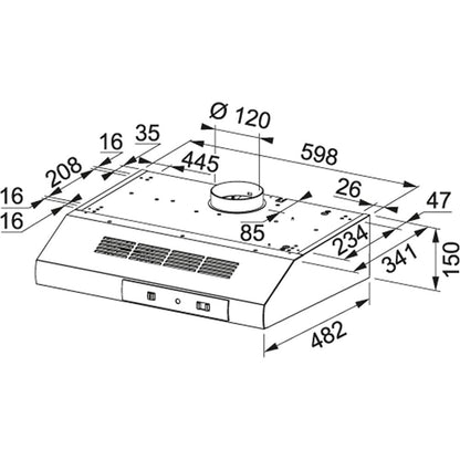 Campana Extractora Brisa Plus 60 Mepamsa Negro
