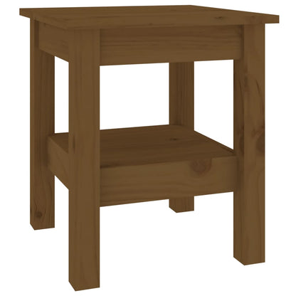 Mesa De Centro Madera Maciza De Pino Marrón Miel 35x35x40 Cm_0