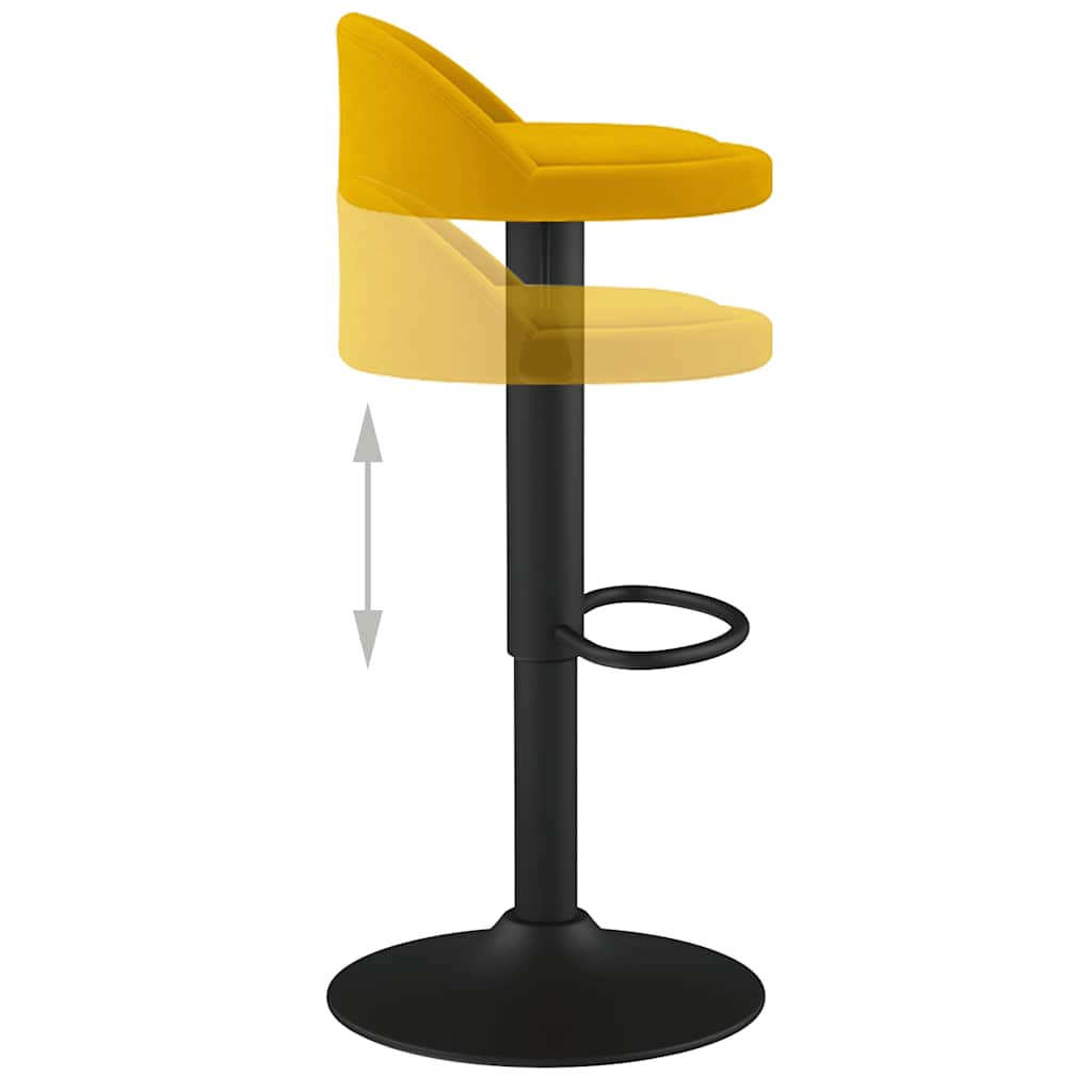 Taburete De Cocina De Terciopelo Amarillo_4