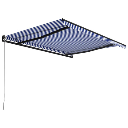 Toldo Manual Retráctil Azul Y Blanco 450x300 Cm_2