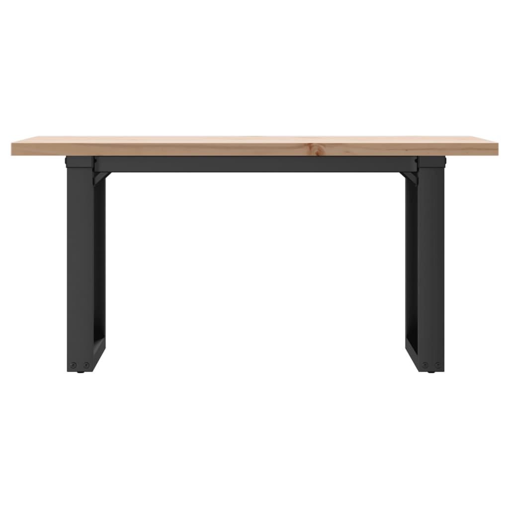 Mesa De Centro Marco O Madera Maciza Pino Y Acero 100x50x45,5cm_2