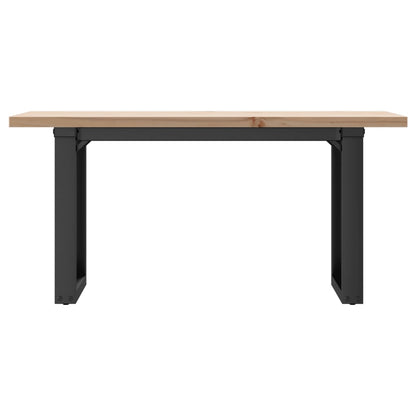 Mesa De Centro Marco O Madera Maciza Pino Y Acero 100x50x45,5cm_2
