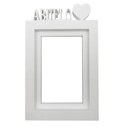 Marco De Fotos Mesa O Pared Modelo Abuelo 24.5x17.5cm Para Fotos 13x18cm Blanco