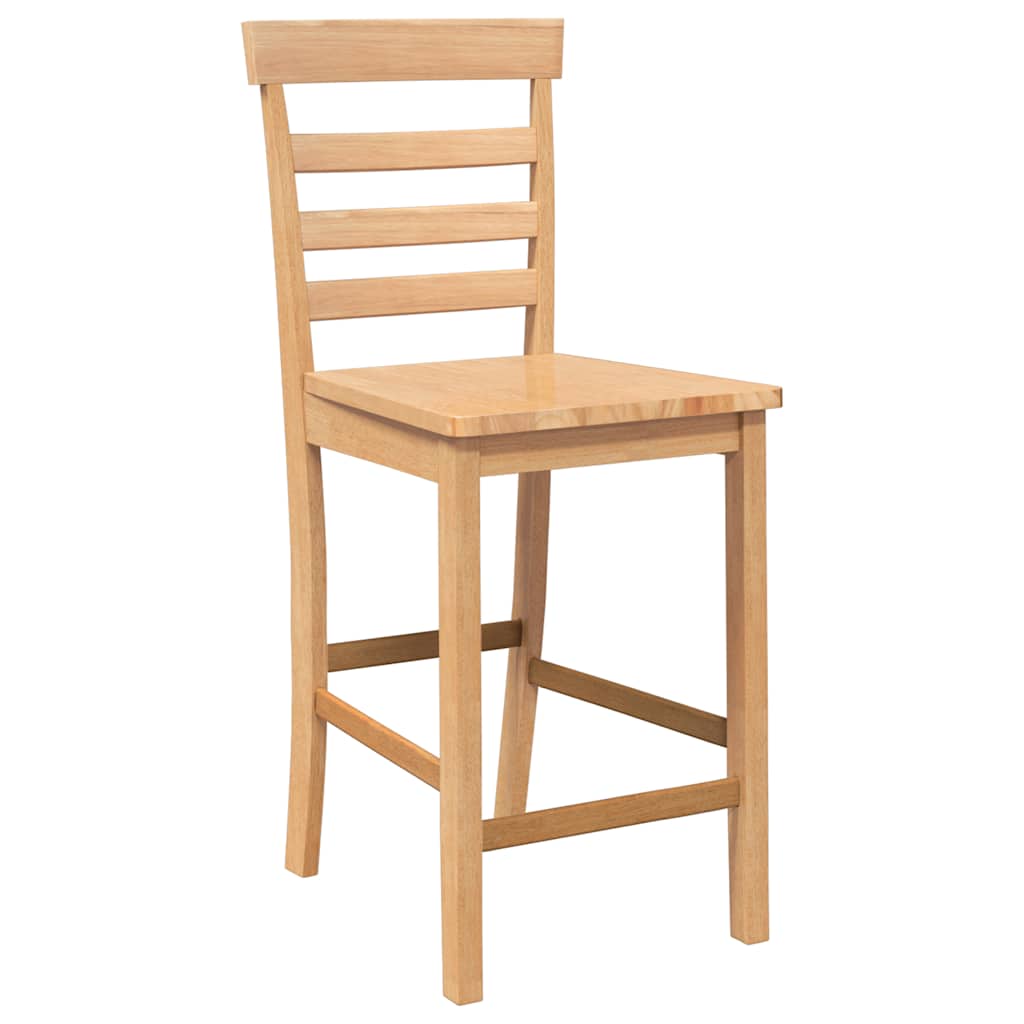 Taburetes De Bar 2 Uds Madera Maciza Natural Caucho_2