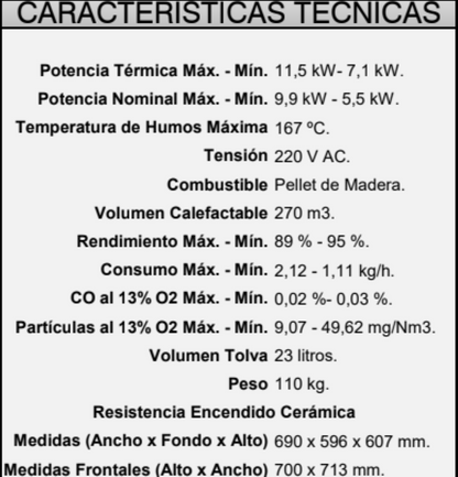 BRICOSOL Insertable de pellets aire FM Modelo IP-170 K Interior en Vermiculita, Cristal Serigrafiado_3