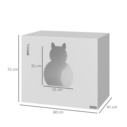 Pawhut Casa Para Gatos De Madera Mueble Arenero Con Puerta Y Entrada 60x41x51 Cm_2