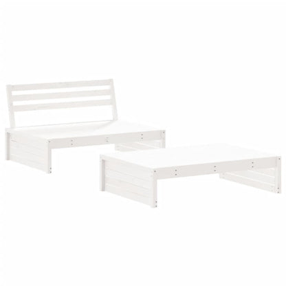 Vidaxl Juego De Muebles De Jardín 2 Piezas Madera Maciza Pino Blanco_0