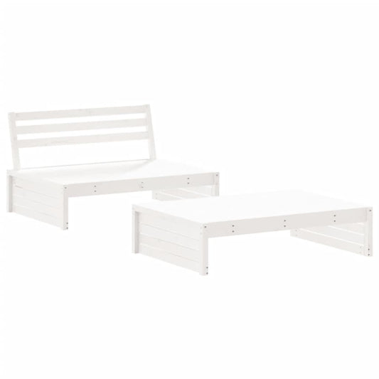 Vidaxl Juego De Muebles De Jardín 2 Piezas Madera Maciza Pino Blanco_0