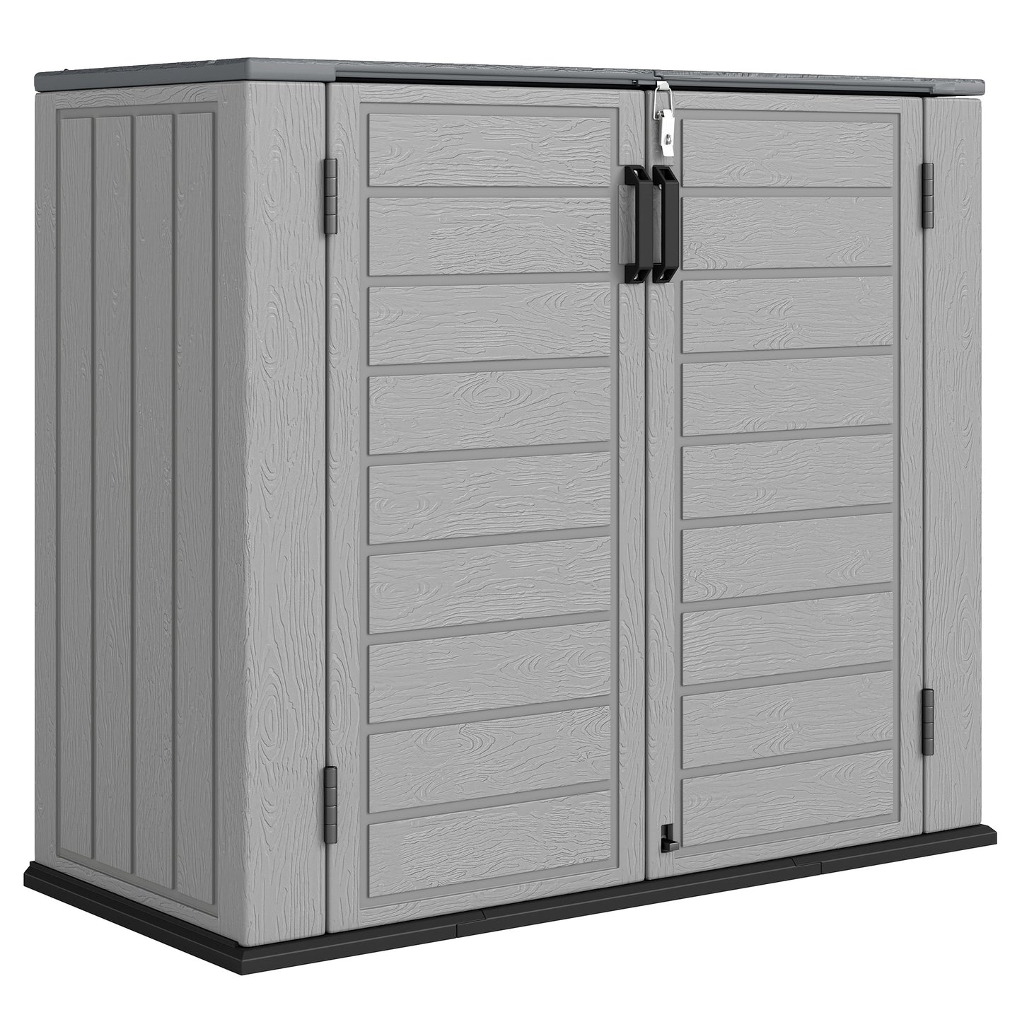 Outsunny Cobertizo De Jardín 940l Con Tapa Abatible 2 Puertas Cerradura Gris_0
