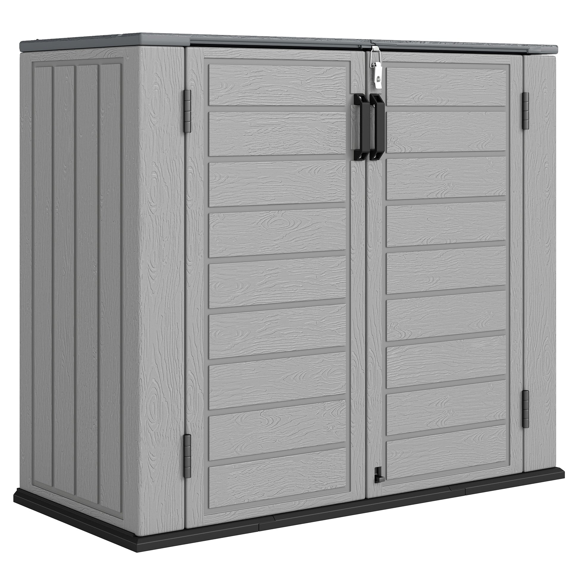 Outsunny Cobertizo De Jardín 940l Con Tapa Abatible 2 Puertas Cerradura Gris_0