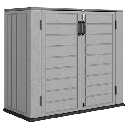 Outsunny Cobertizo De Jardín 940l Con Tapa Abatible 2 Puertas Cerradura Gris_0