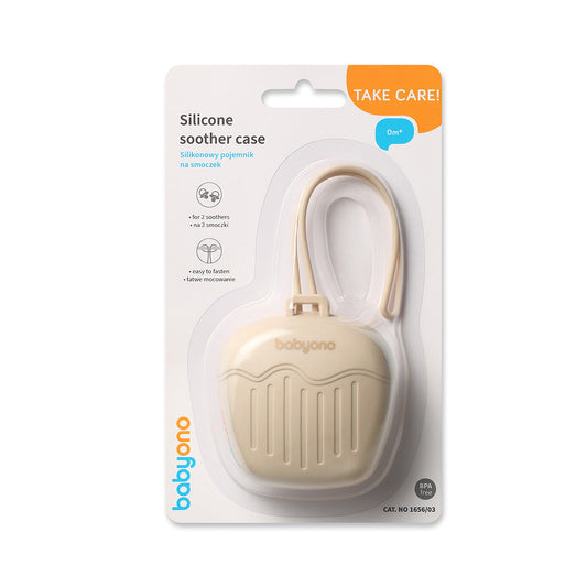 Caja Portachupetes De Silicona Beige