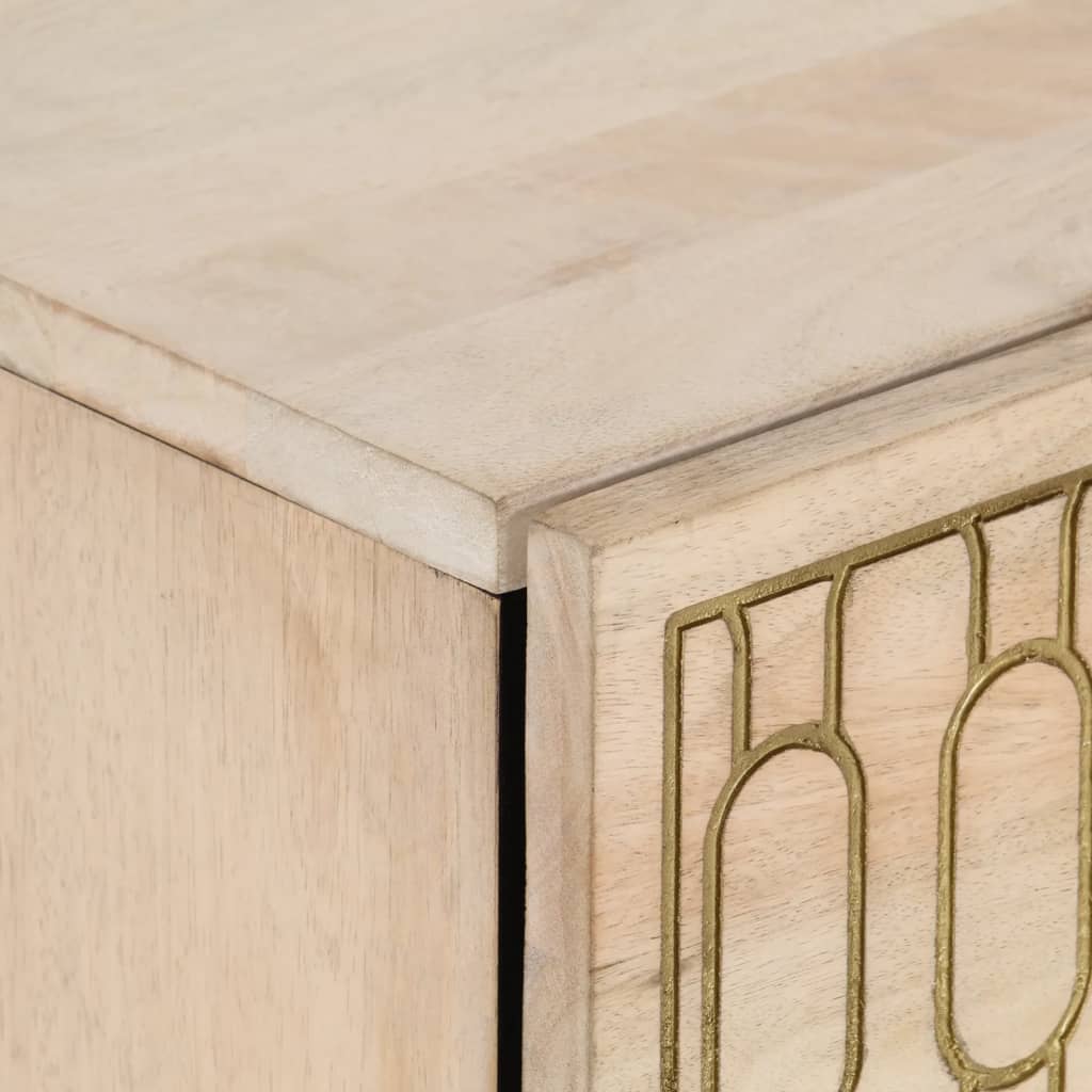 Mesita De Noche Madera Maciza De Mango 50x33x60 Cm_4