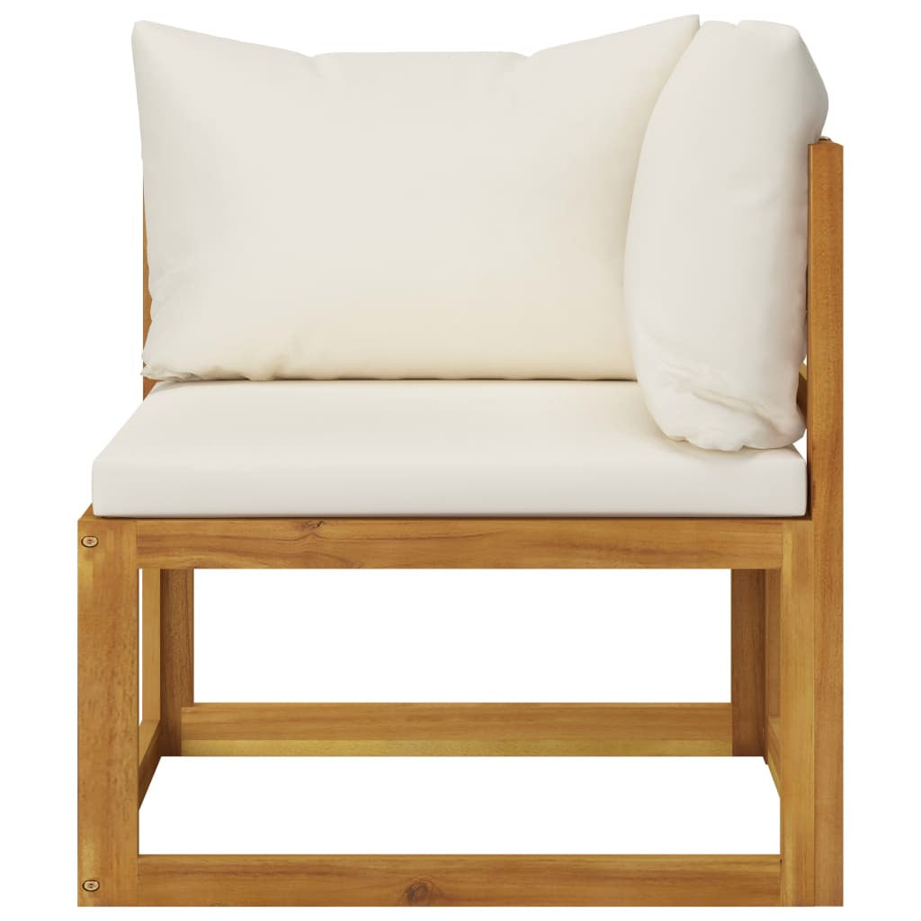 Vidaxl Muebles De Jardín 6 Pzas Cojines Crema Madera Maciza De Acacia_4