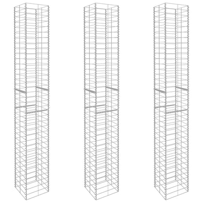 Cestas De Muro De Gaviones 3 Uds Acero Galvanizado 25x25x197cm / Vetonek_3