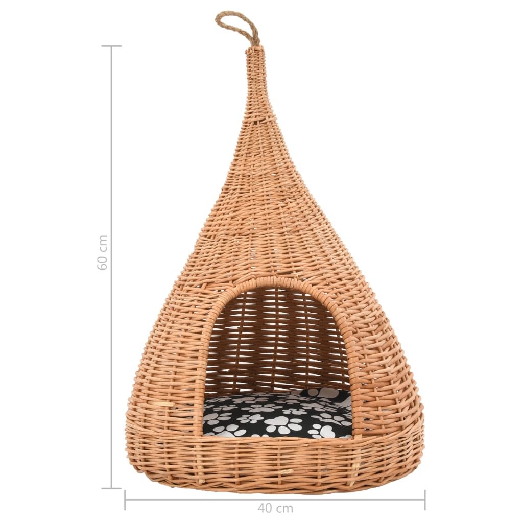 Vidaxl Casa Para Gatos Con Cojín Y Forma De Tipi Sauce Natural 40x60cm_2