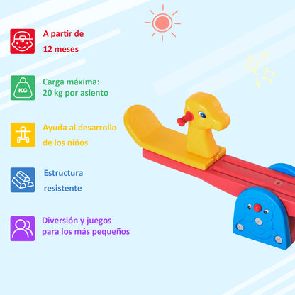 Homcom Balancín Para Niños Sube Y Baja Con Respaldo Carga 20kg Por Asiento Forma_4
