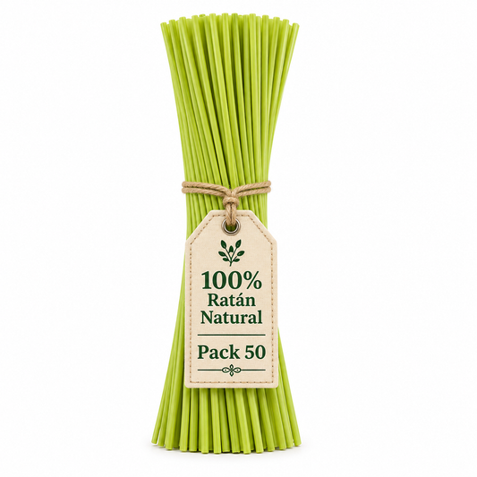 Varillas Difusor SYS 50 Uds | Ratán Natural Verde | Mikado | Alta Absorción | 2,5 mm X 25 cm_0