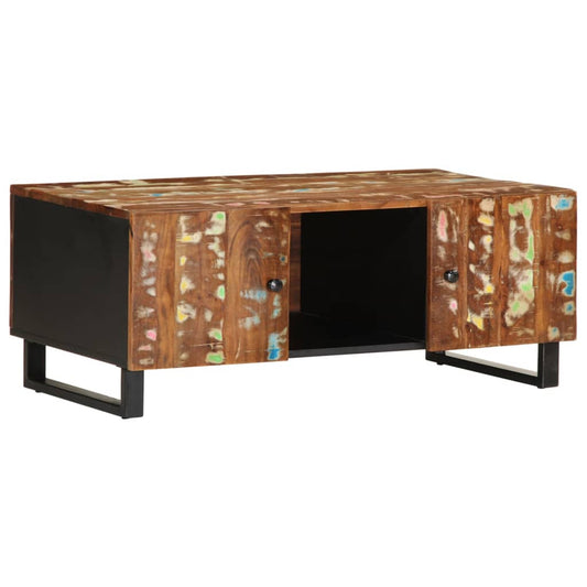 Mesa De Centro Madera Reciclada Y Contrachapada 100x54x40 Cm_0
