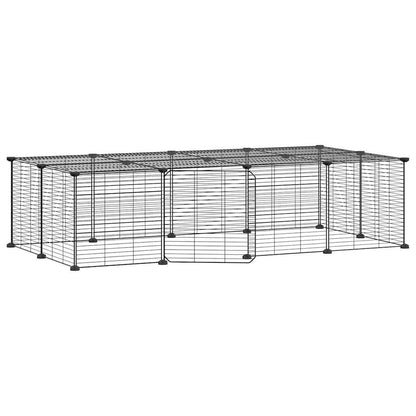 Vidaxl Jaula Para Mascotas De 20 Paneles Puerta Acero Negro 35x35 Cm_0