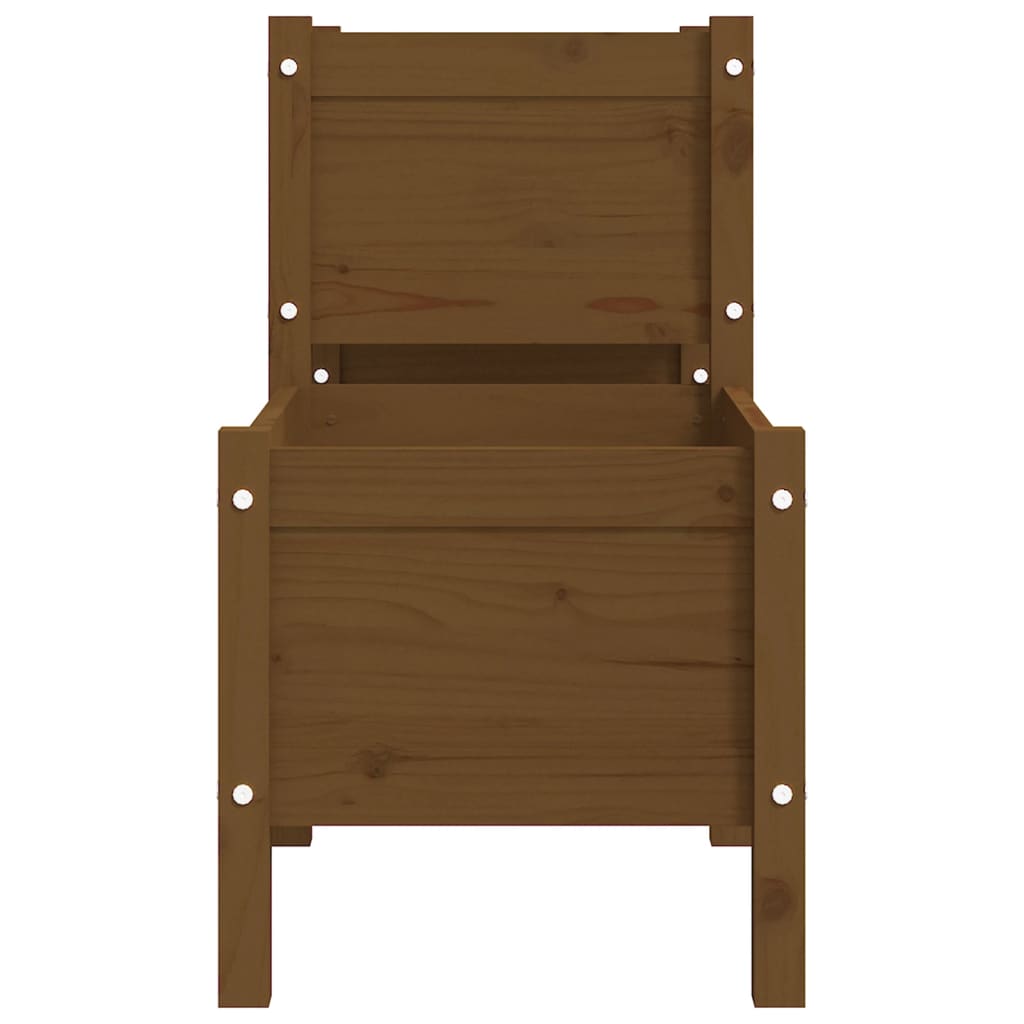 Jardinera De Madera De Pino Maciza Marrón Miel 178,5x44x75 Cm_4
