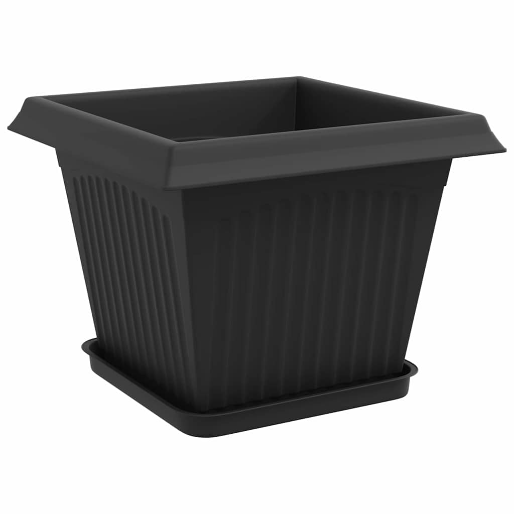 Macetas 6 Uds. Negro Plástico_4