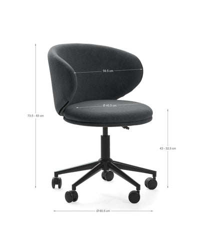 Sillón Despacho Giratorio Elevable Rebeca Acabado Gris Oscuro, 60.5m(ancho) 73.5/83cm(alt_3