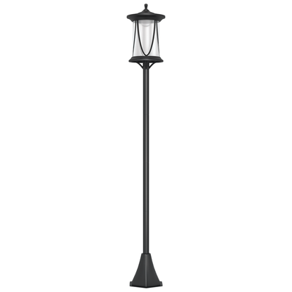 Outsunny Farola Solar Con Panel Solar Encendido Automático 17x17x127 Cm Negro_0