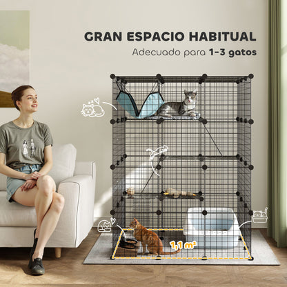 Pawhut Jaula Grande Para Gatos Interior_3