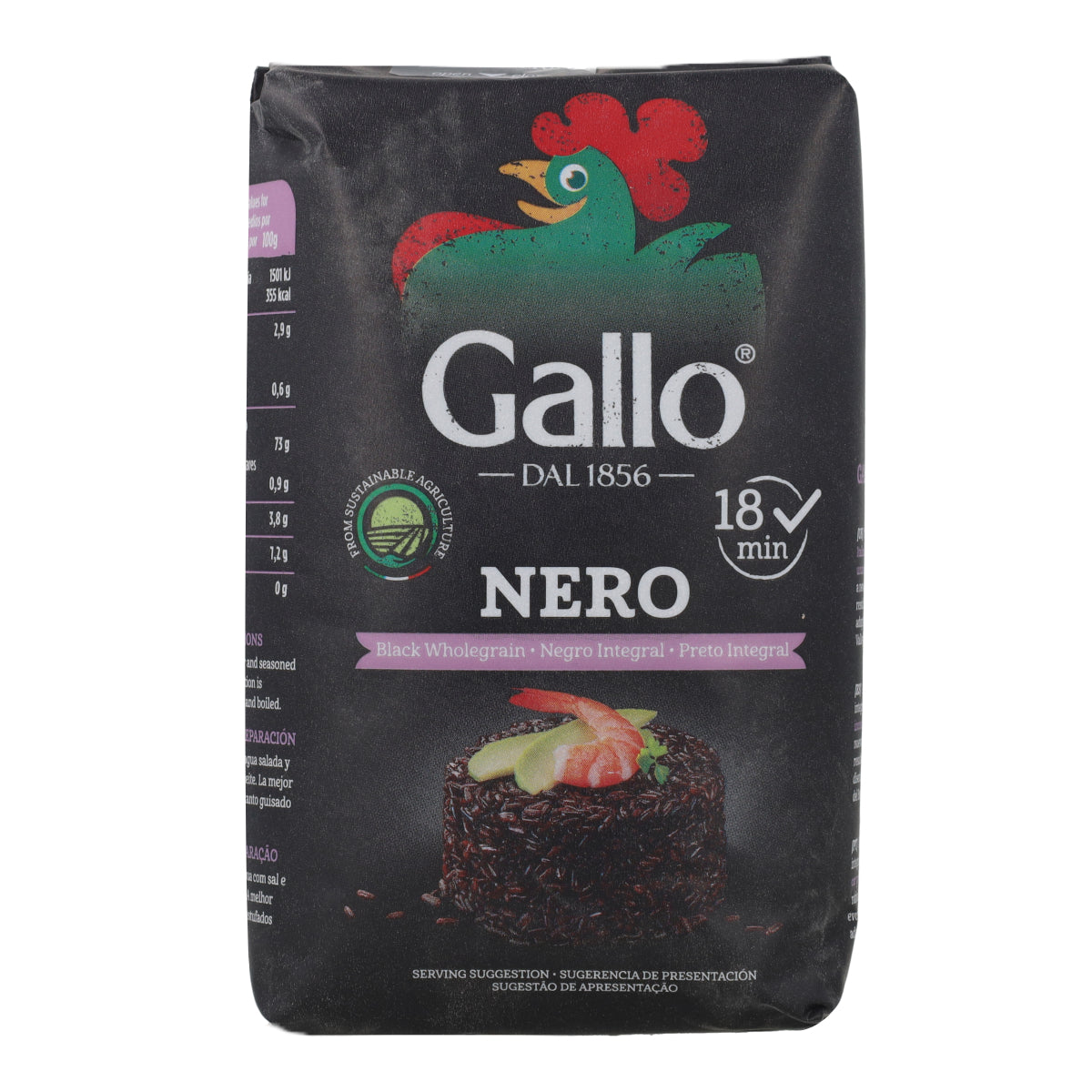 Arroz Negro 100% Integral Riso Gallo 500g