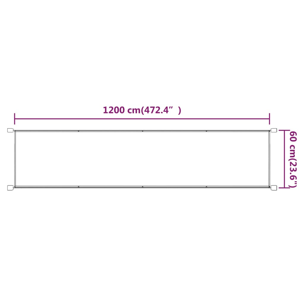 Vidaxl Toldo Vertical Terracota Tela Oxford 60x1200 Cm_2