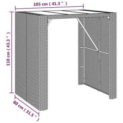 Vidaxl Mesa Y Taburetes Altos Jardín 5 Piezas Ratán Sintético Marrón_2