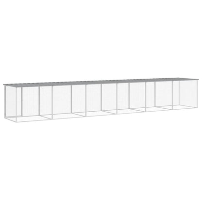 Vidaxl Gallinero Con Techo Acero Galvanizado Gris Claro 603x98x90 Cm_4