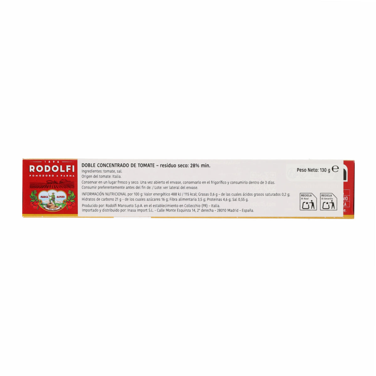Pasta de Tomate Doble Concentrado Rodolfi 130g